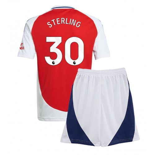 Fotballdrakt Barn Arsenal Raheem Sterling #30 Hjemmedraktsett 2024-25 Kortermet (+ Korte bukser)